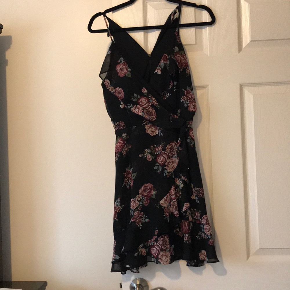 Francesca’s Black Floral Dress, Small
